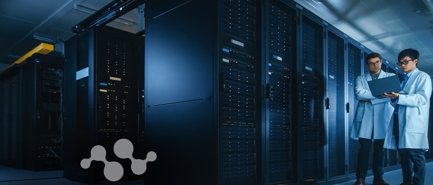 Engineers reviewing data center server racks for 200G LPO deployment planning